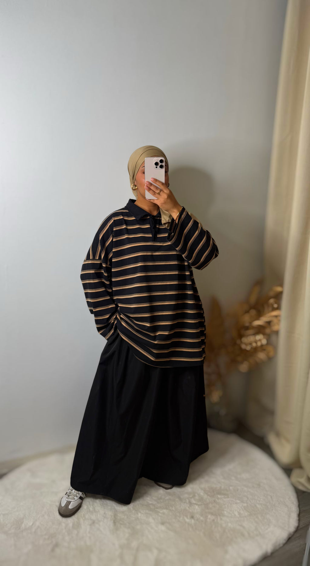 SWEAT À RAYURES – MARRON CAFÉ