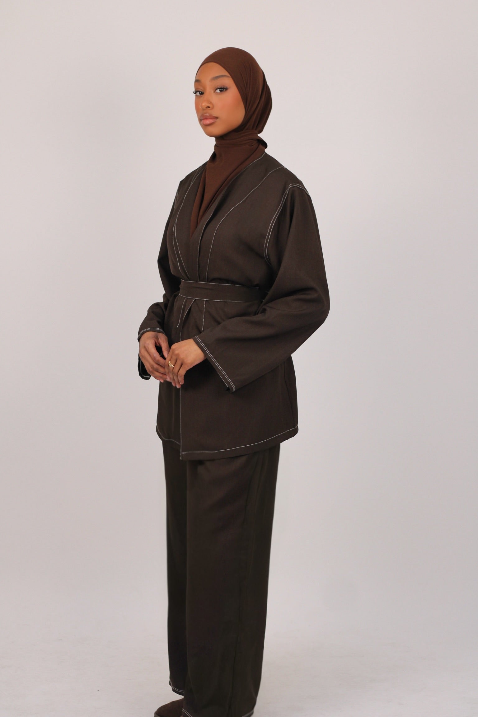 Ensemble ceinturé - choco