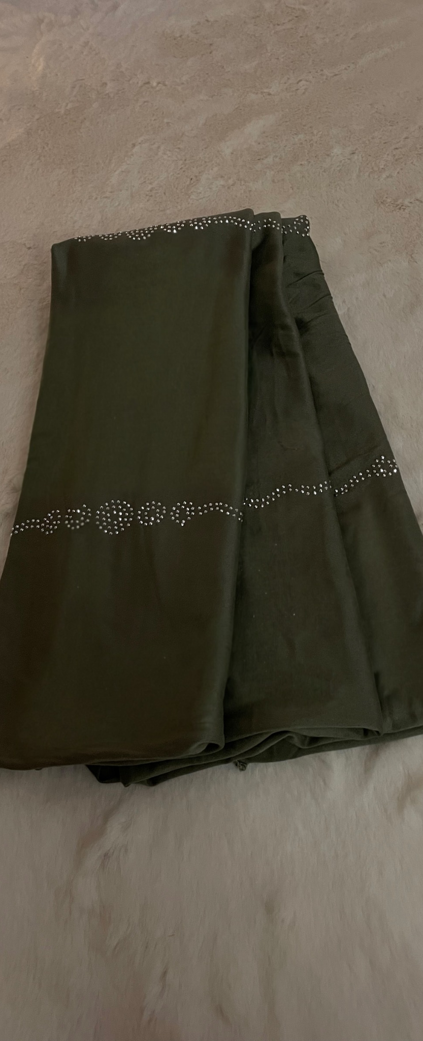 Foulard à strass motifs rond - Kaki