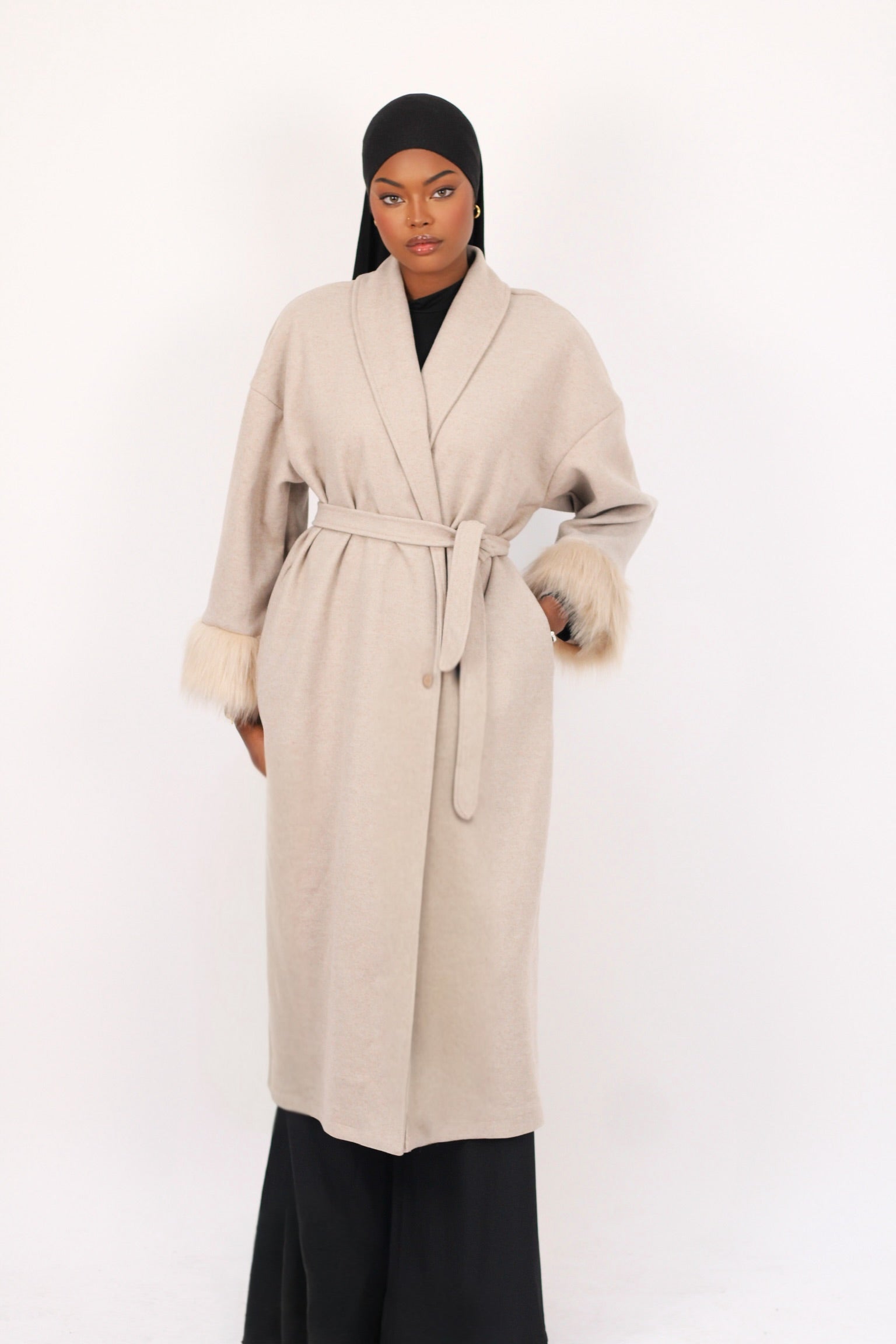 Manteaux long fourrure - Beige
