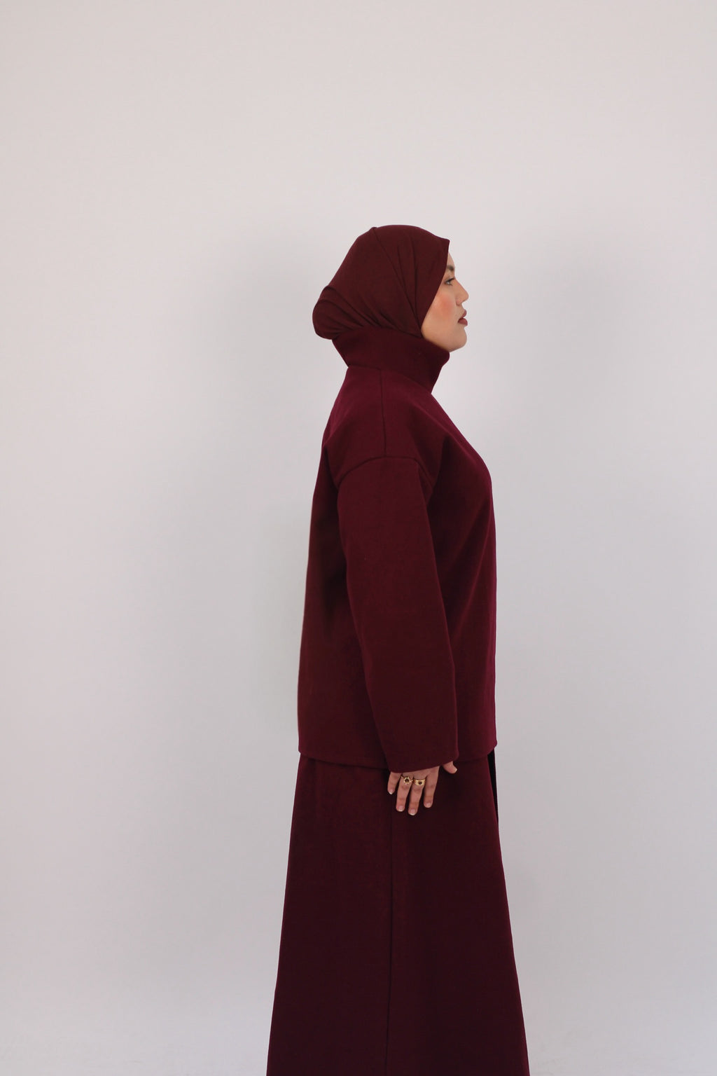 Ensemble jupe coton - bordeaux