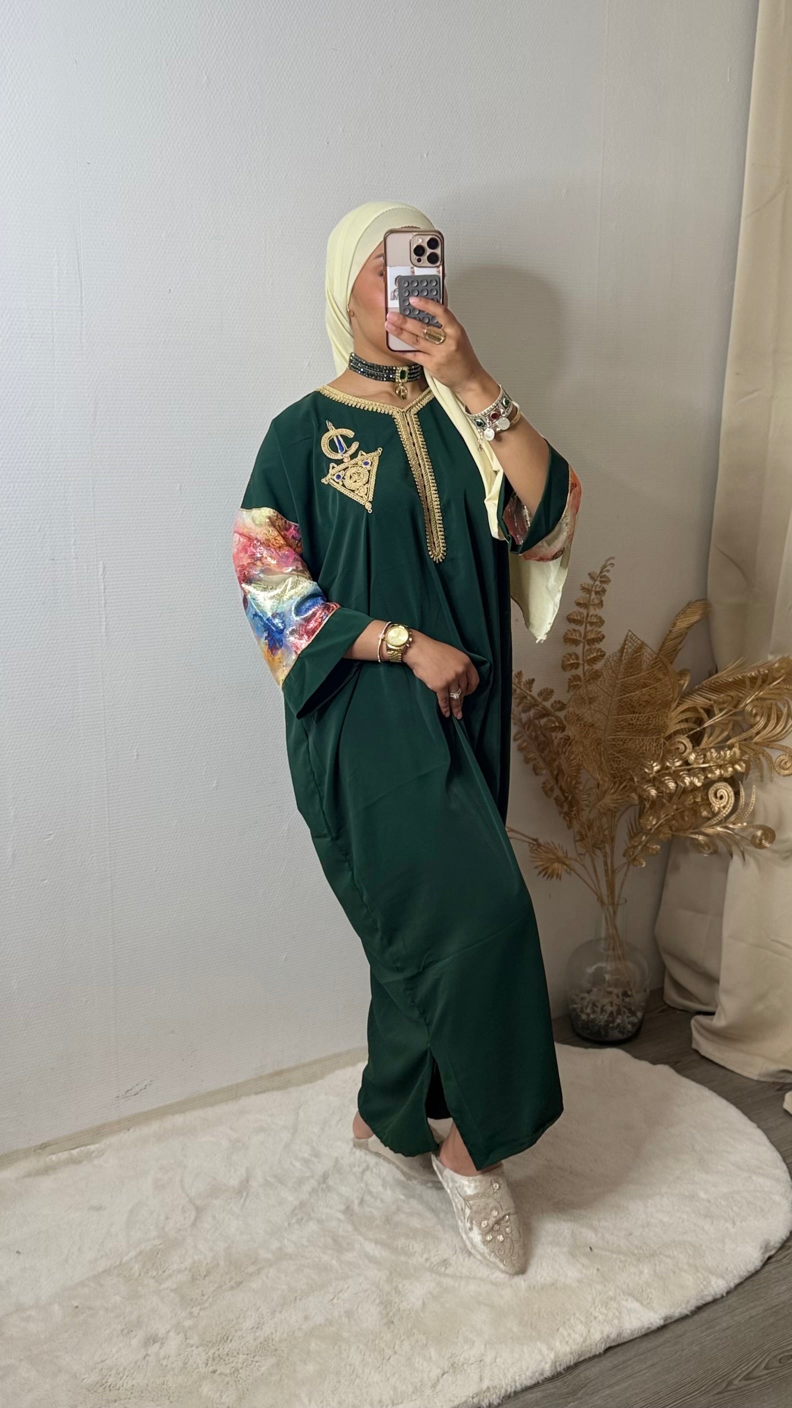 GANDOURA VERT ÉMERAUDE - MULTI C