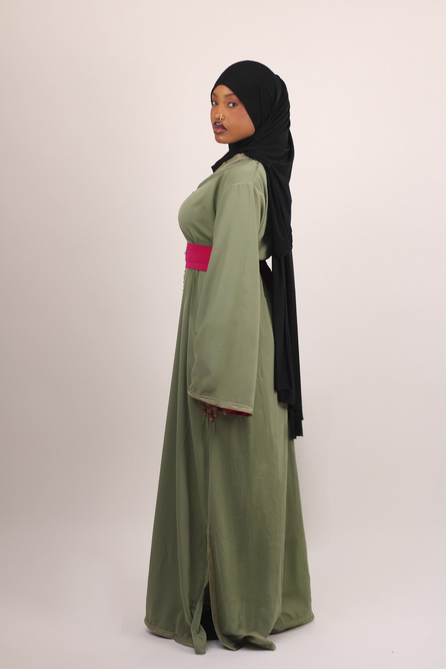 Kaftan Signature - Kaki et Rose