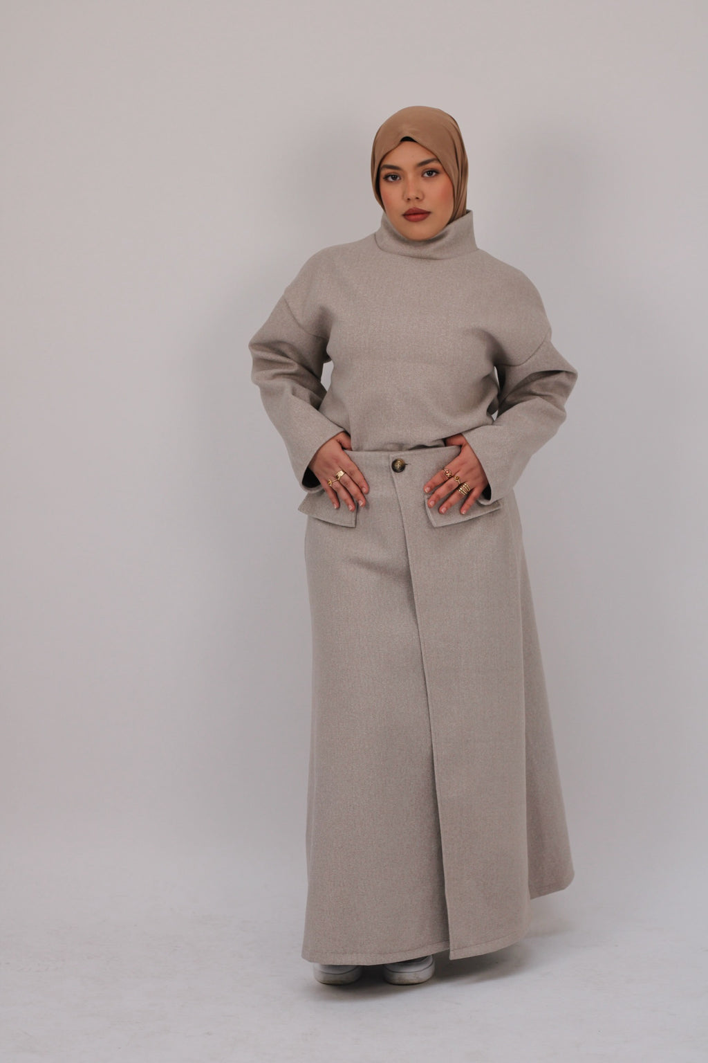 Ensemble jupe coton - beige