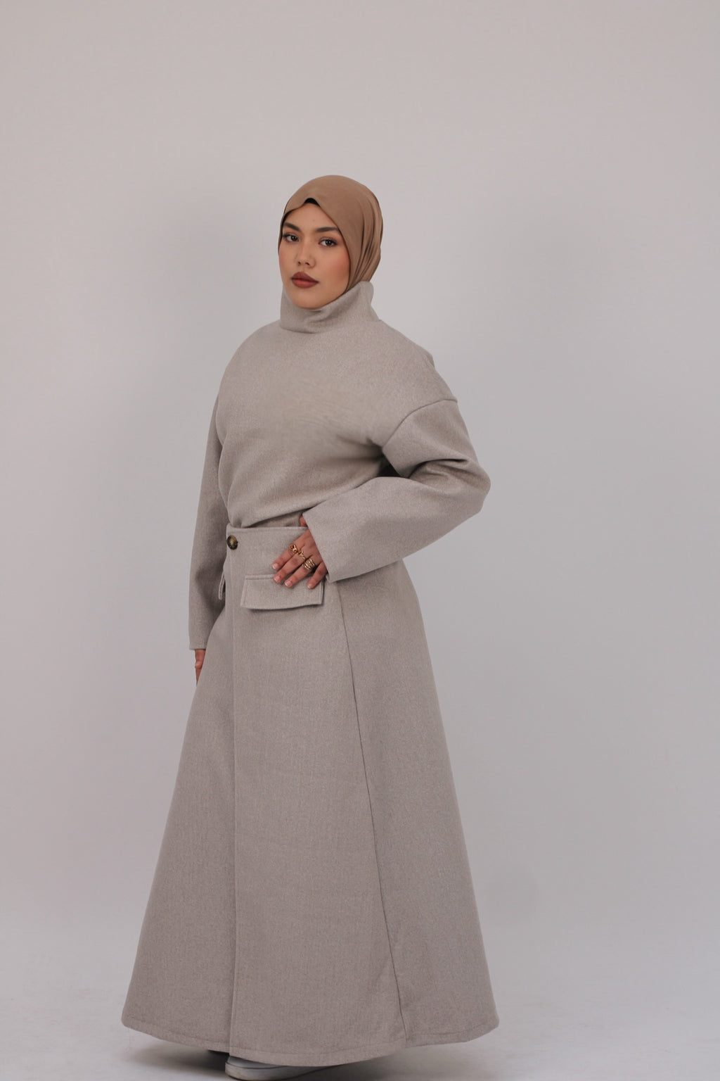 Ensemble jupe coton - beige