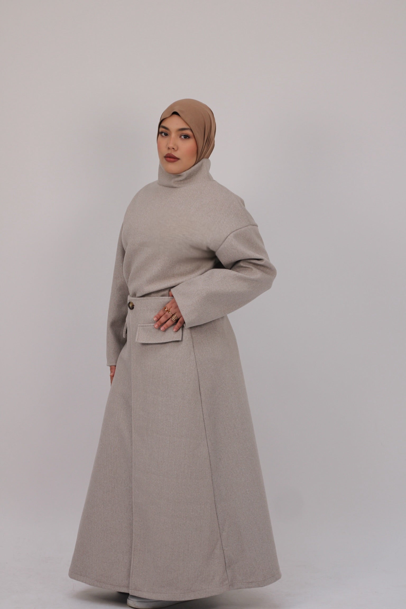 Ensemble jupe coton - beige