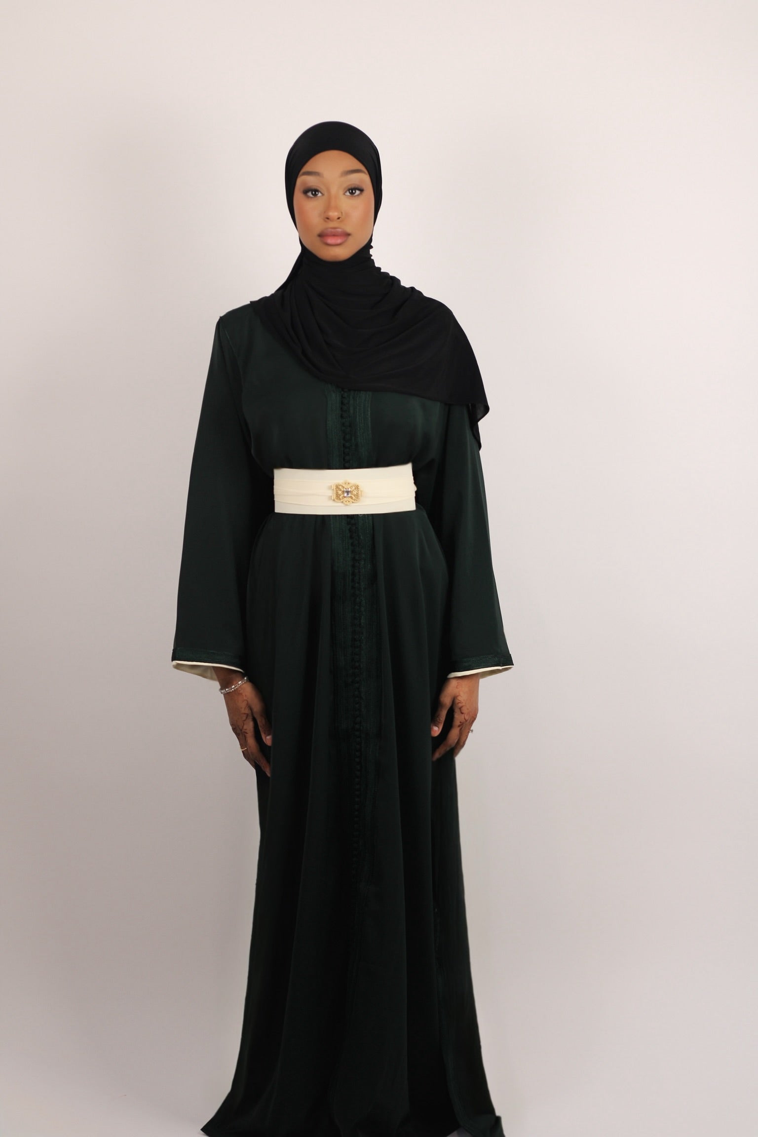 Kaftan Signature - Vert Foncé et Beige
