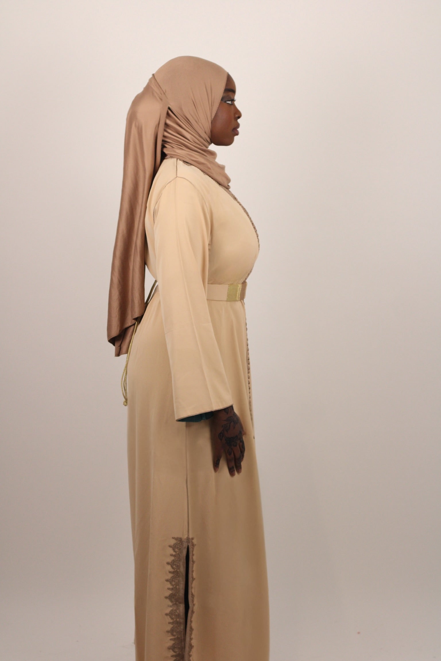 Kaftan Classique - Beige et Bleu Canard