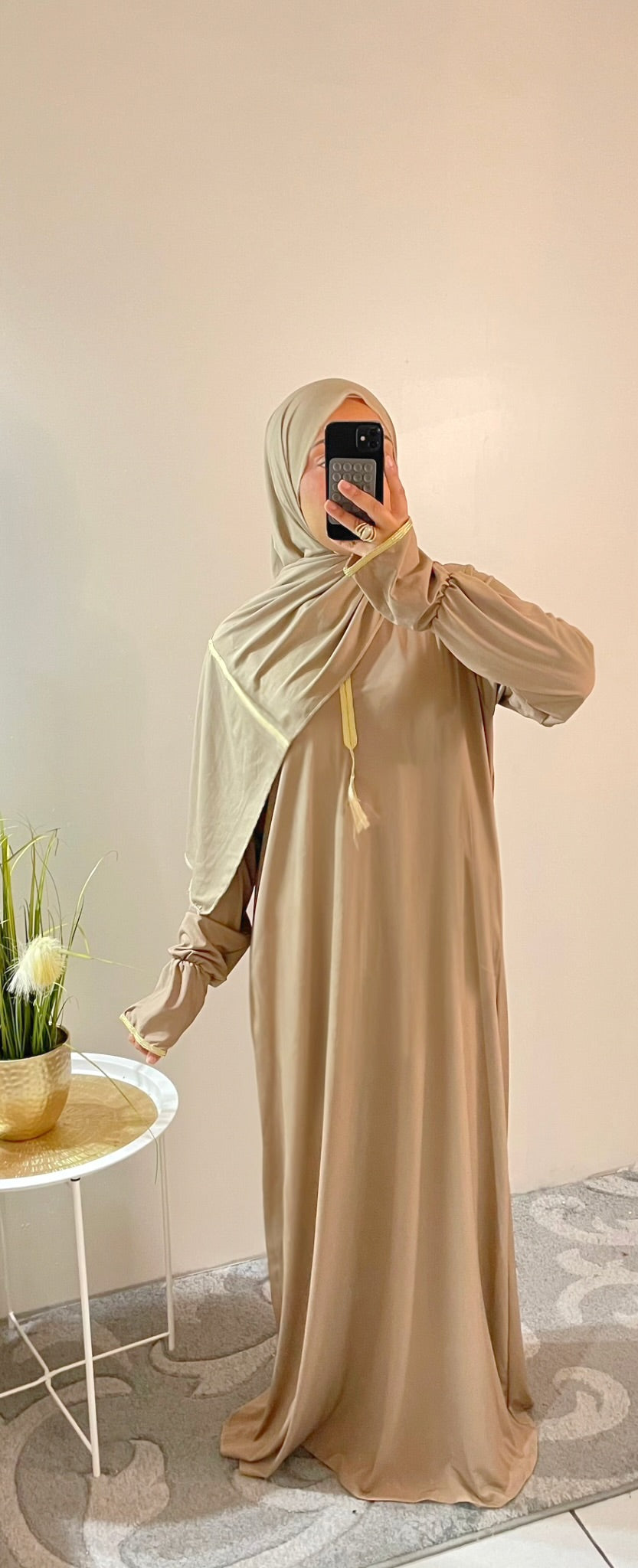 Robe de prière fluide – Taille Unique (36-42) avec voile assorti