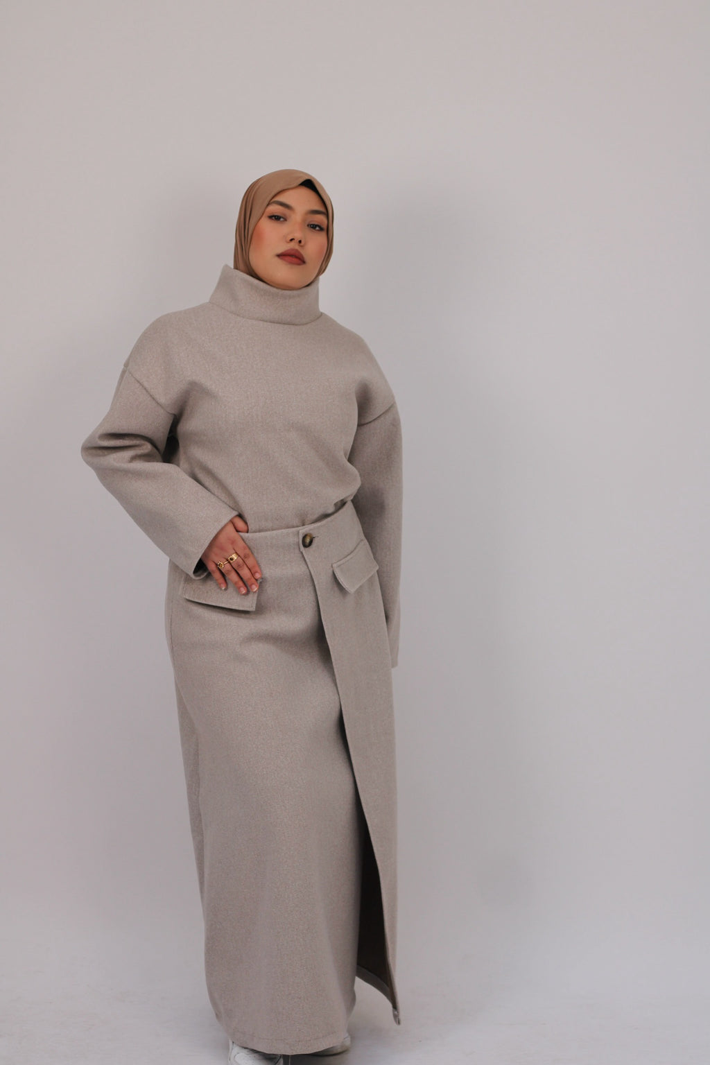 Ensemble jupe coton - beige