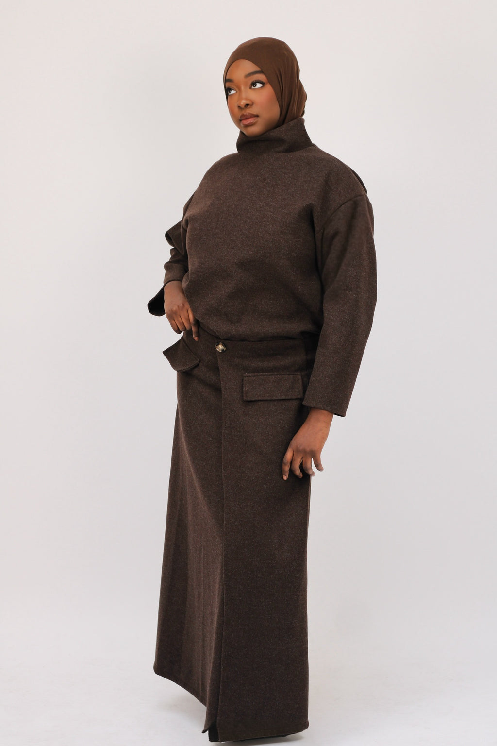 Ensemble jupe coton - choco