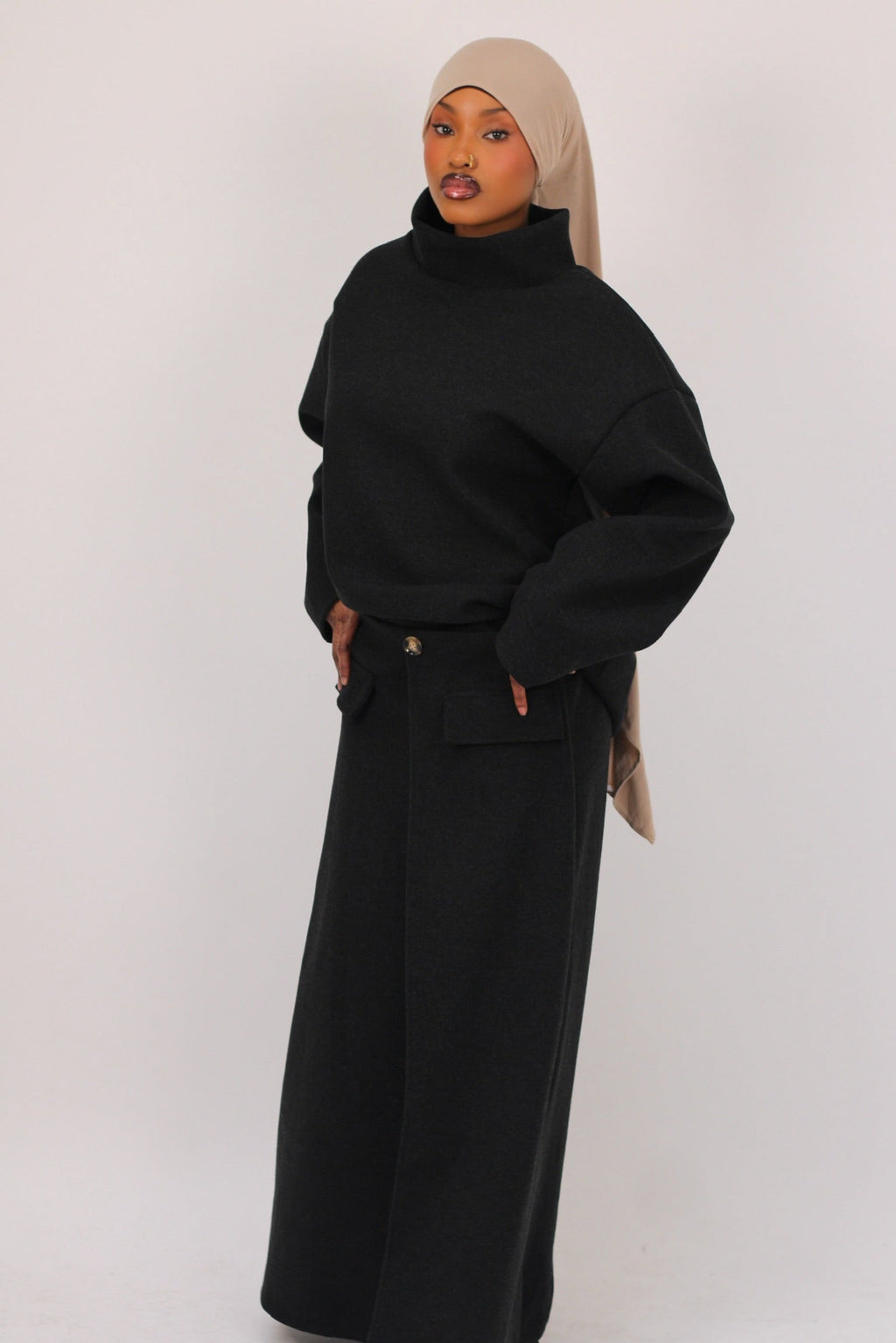 Ensemble jupe coton - noir