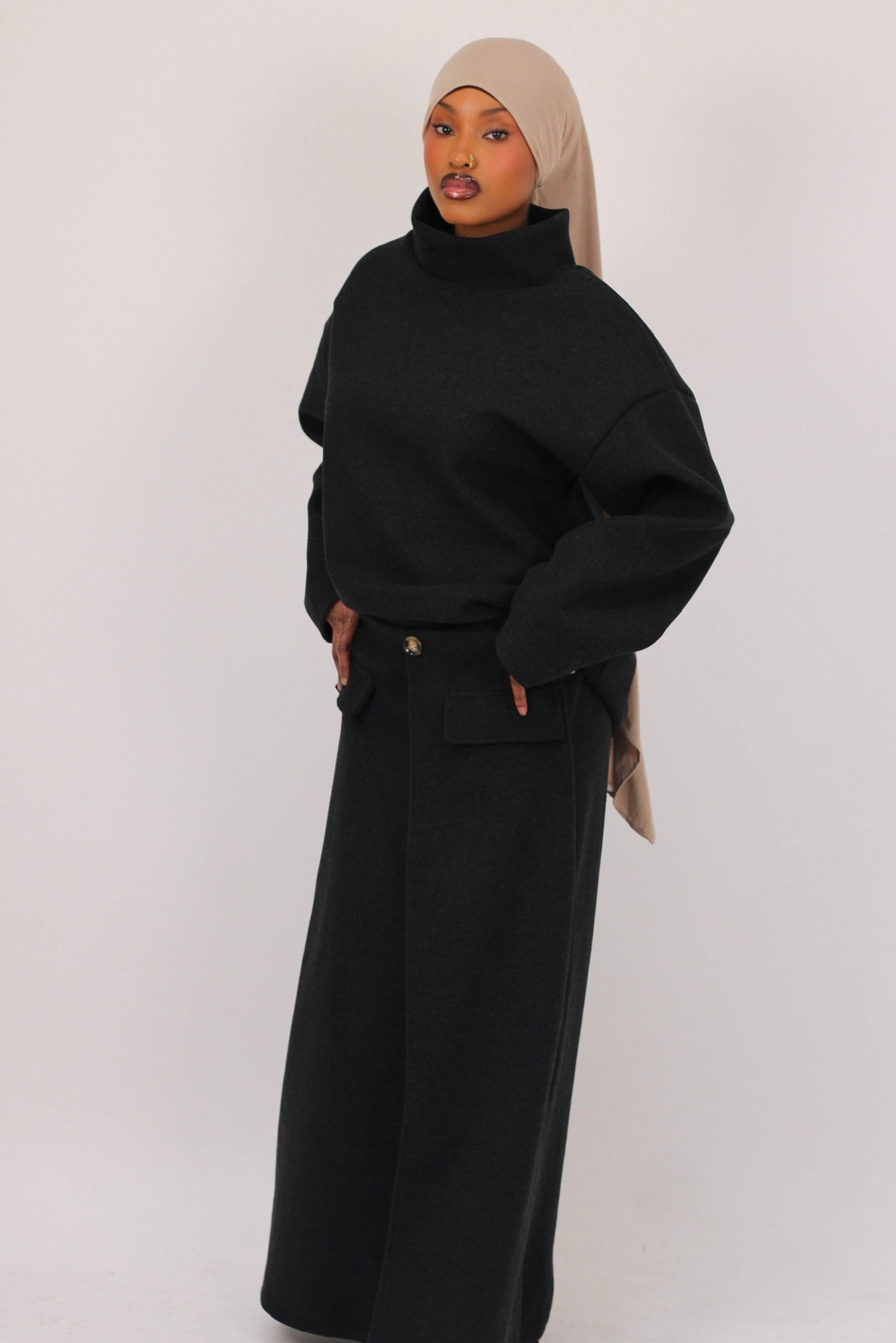 Ensemble jupe coton - noir