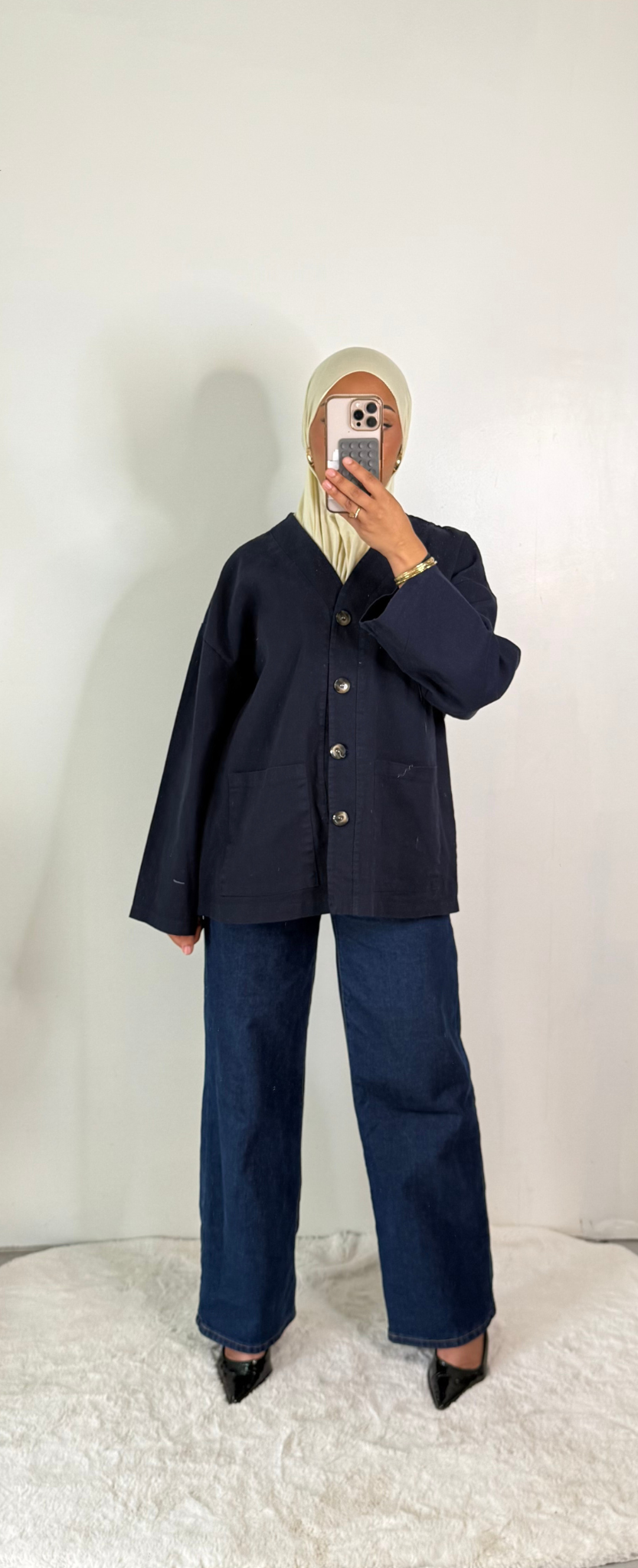 Veste en jean oversize - Bleu Nuit