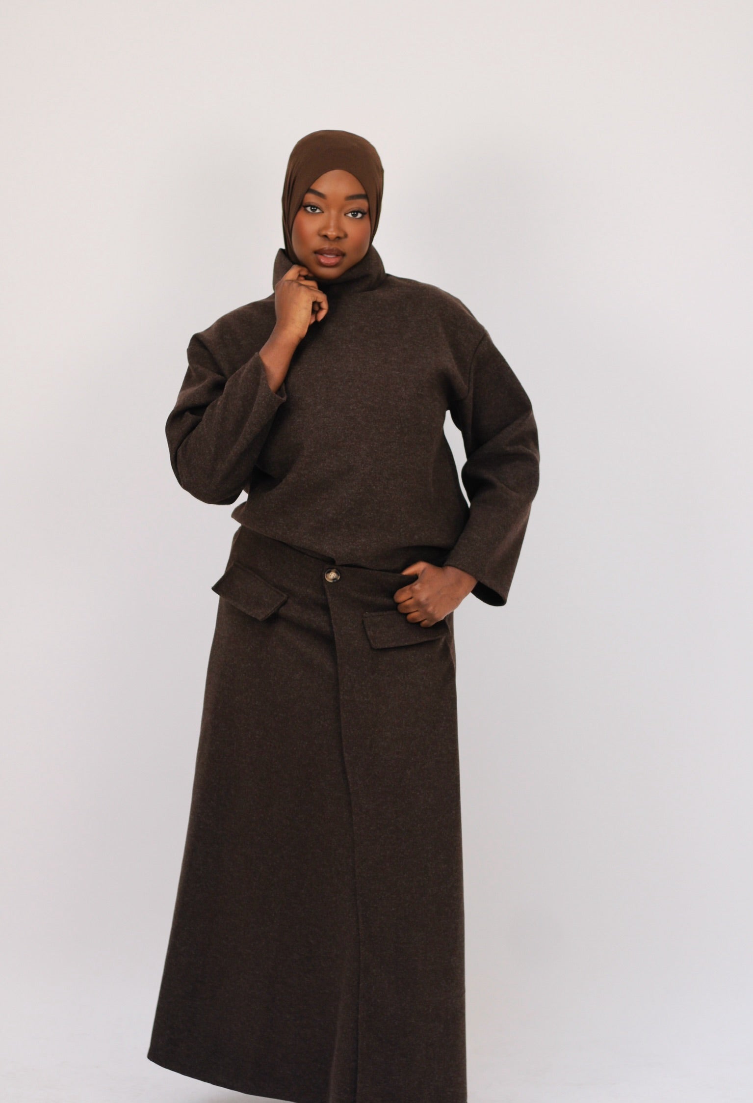 Ensemble jupe coton - choco