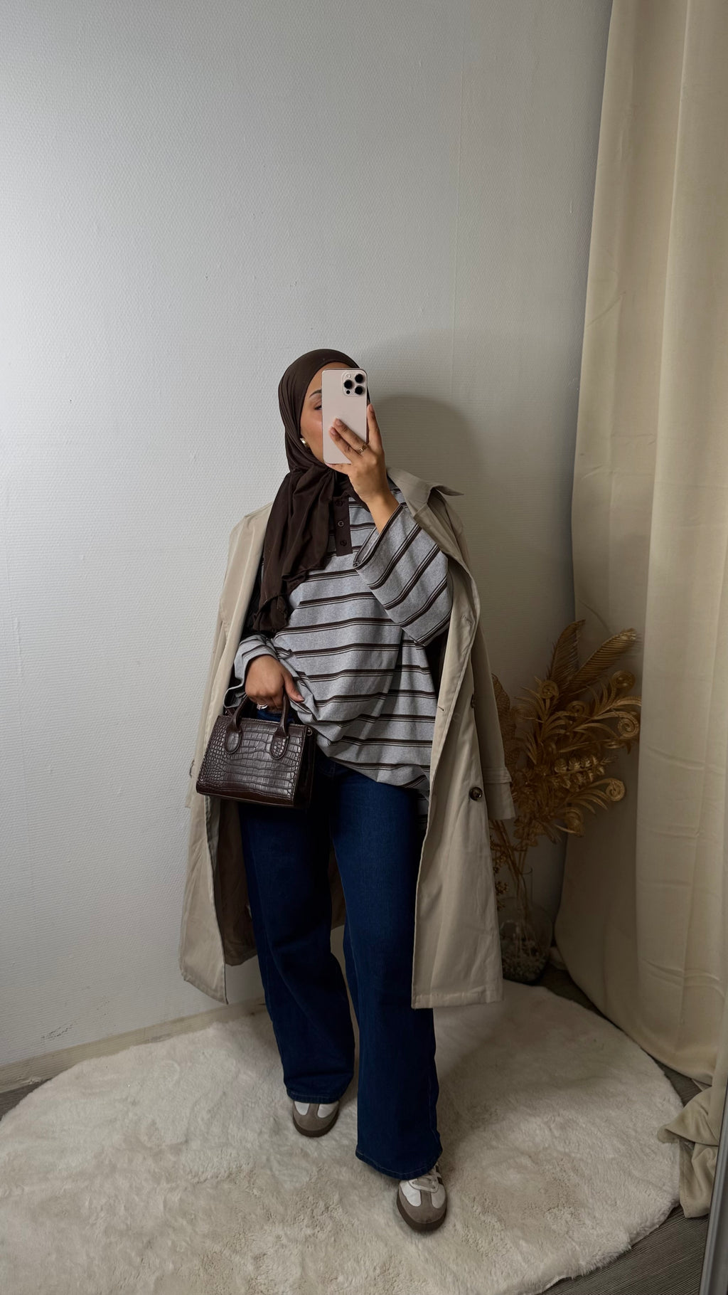 SWEAT À RAYURES – GRIS LIN