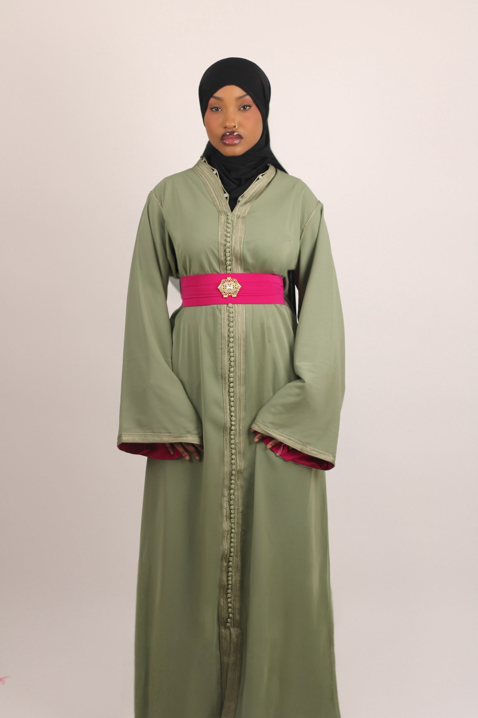 Kaftan Signature - Kaki et Rose