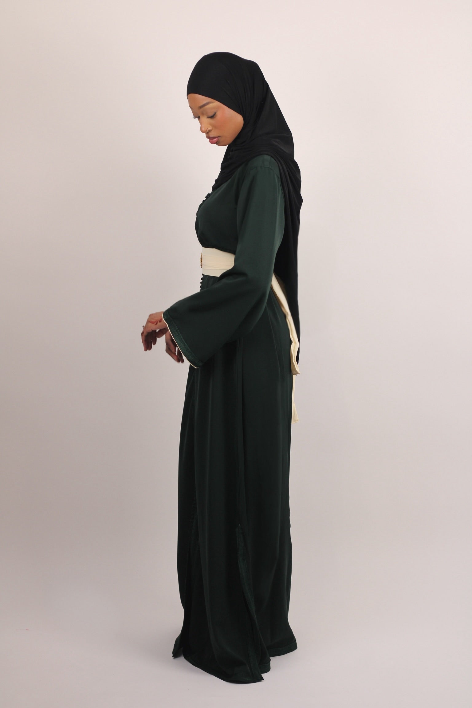 Kaftan Signature - Vert Foncé et Beige