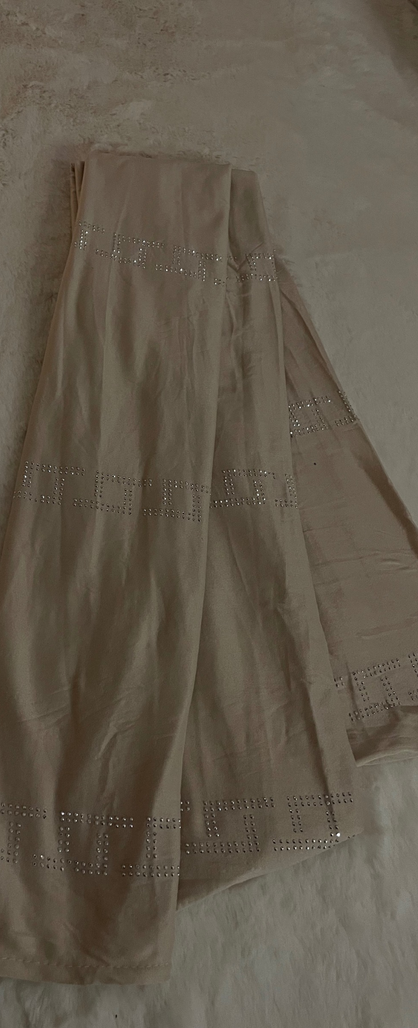 Foulard à strass motifs carré - Beige