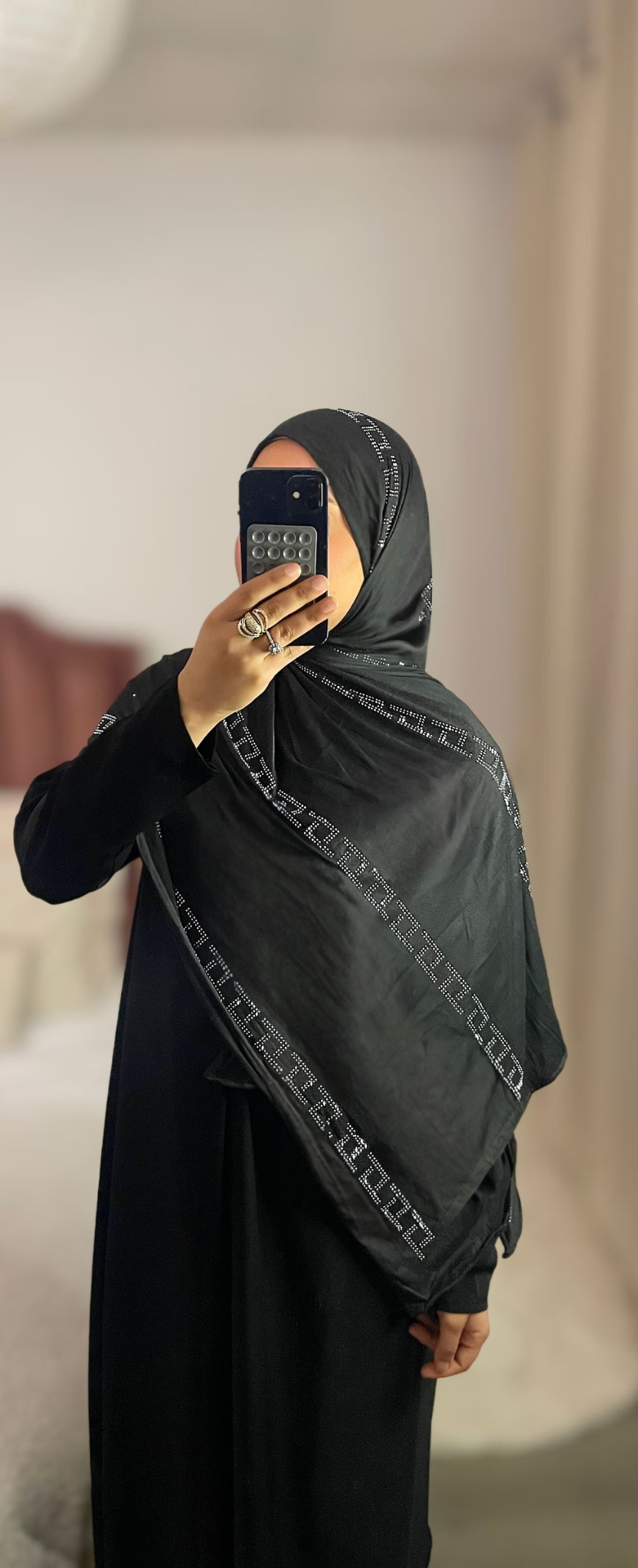 Foulard à strass - Noir