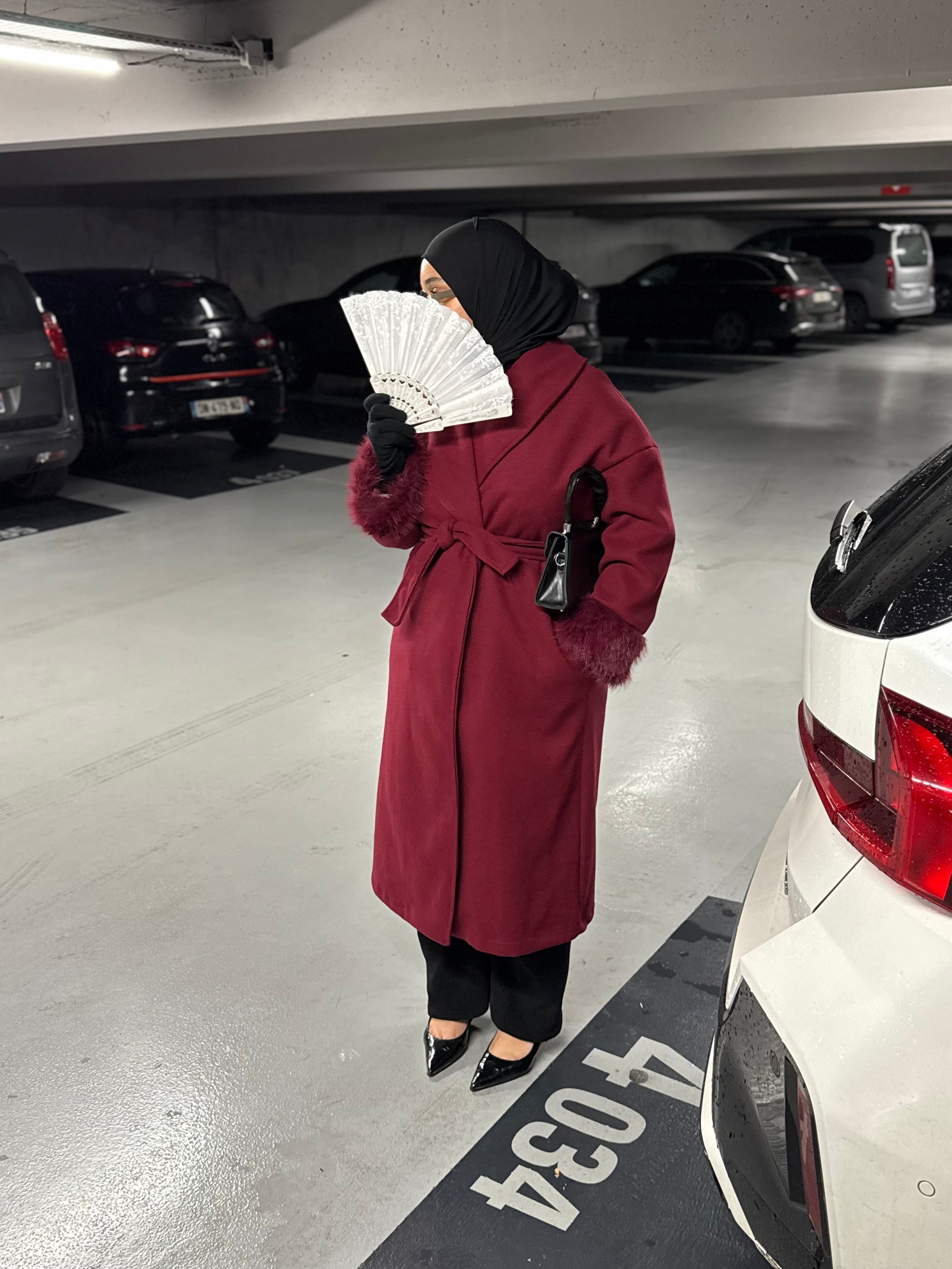 MANTEAUX LONG FOURRURE - BORDEAUX