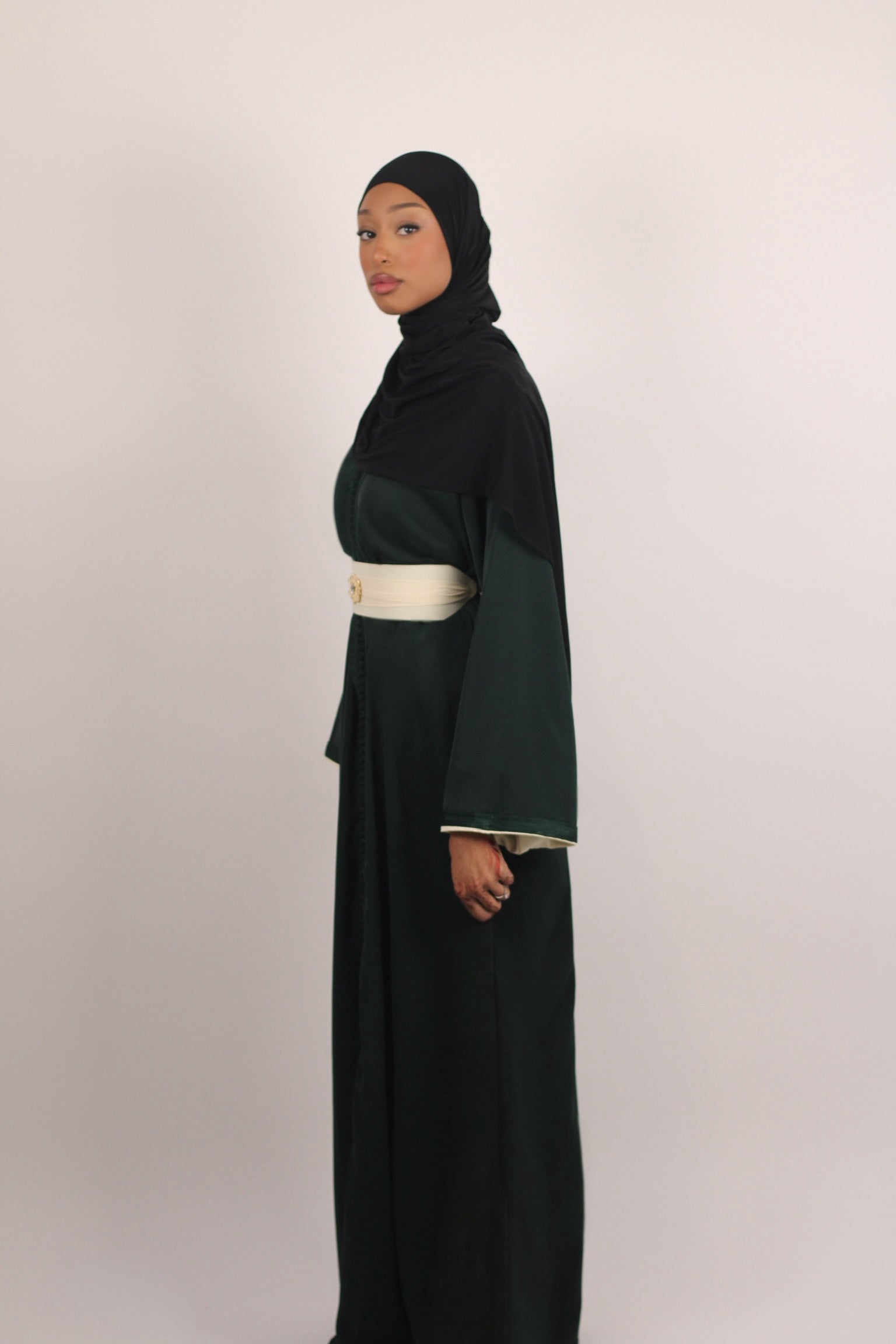 Kaftan Signature - Vert Foncé et Beige