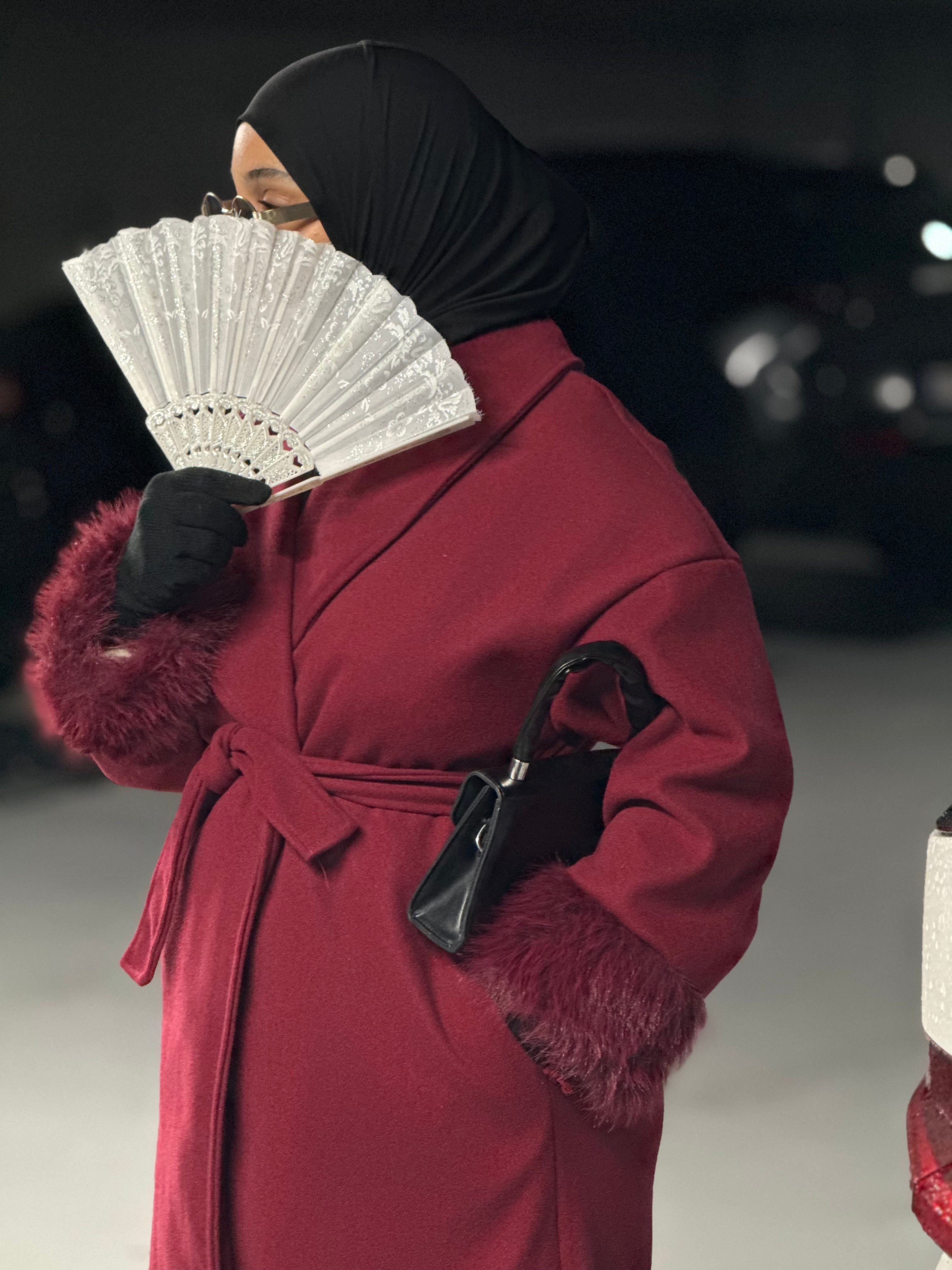 MANTEAUX LONG FOURRURE - BORDEAUX