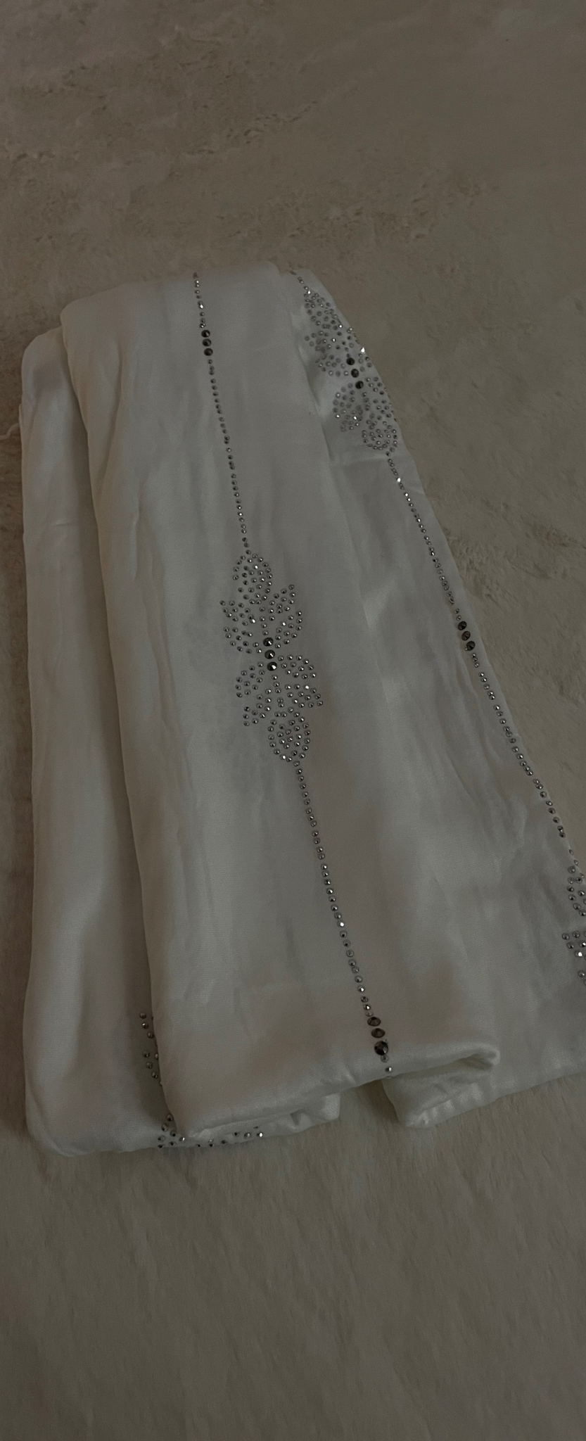 Foulard à strass motifs florales - Blanc