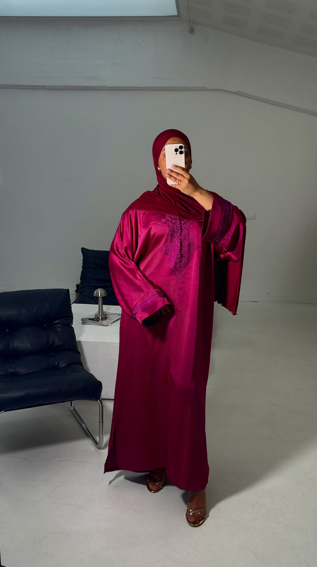 Gandoura Traditionnelle - Rouge Oxblood