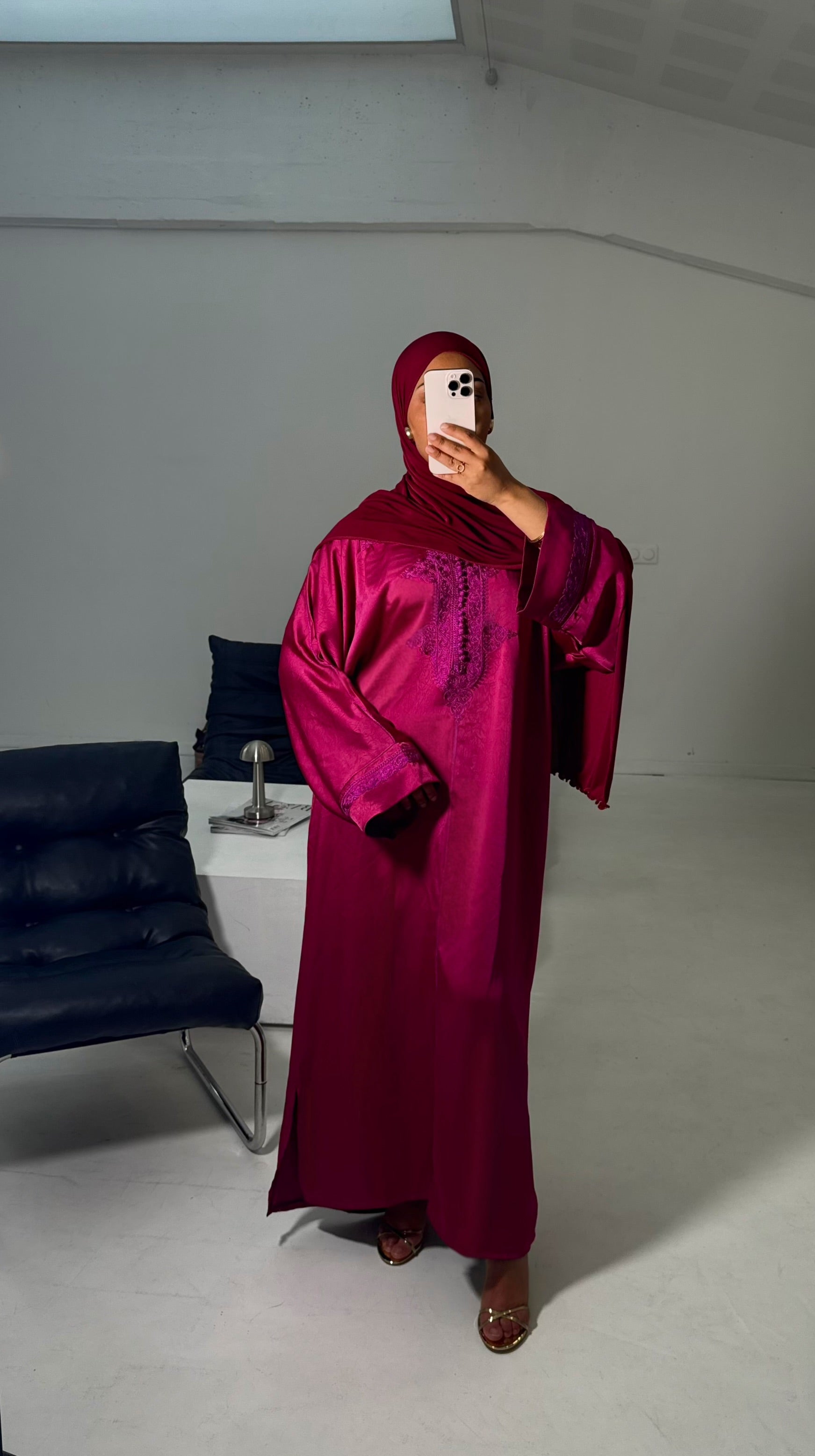 Gandoura Traditionnelle - Rouge Oxblood