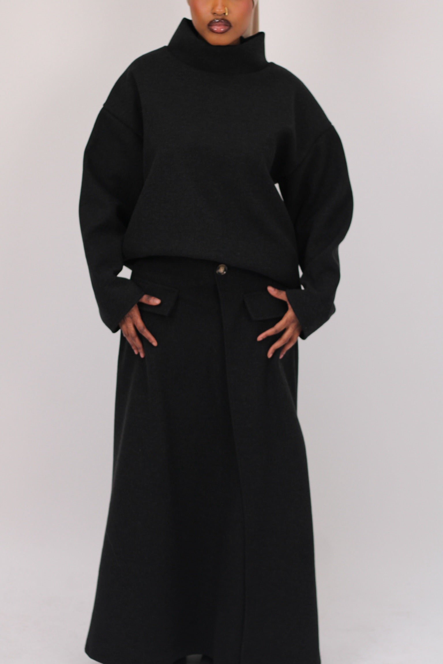 Ensemble jupe coton - noir