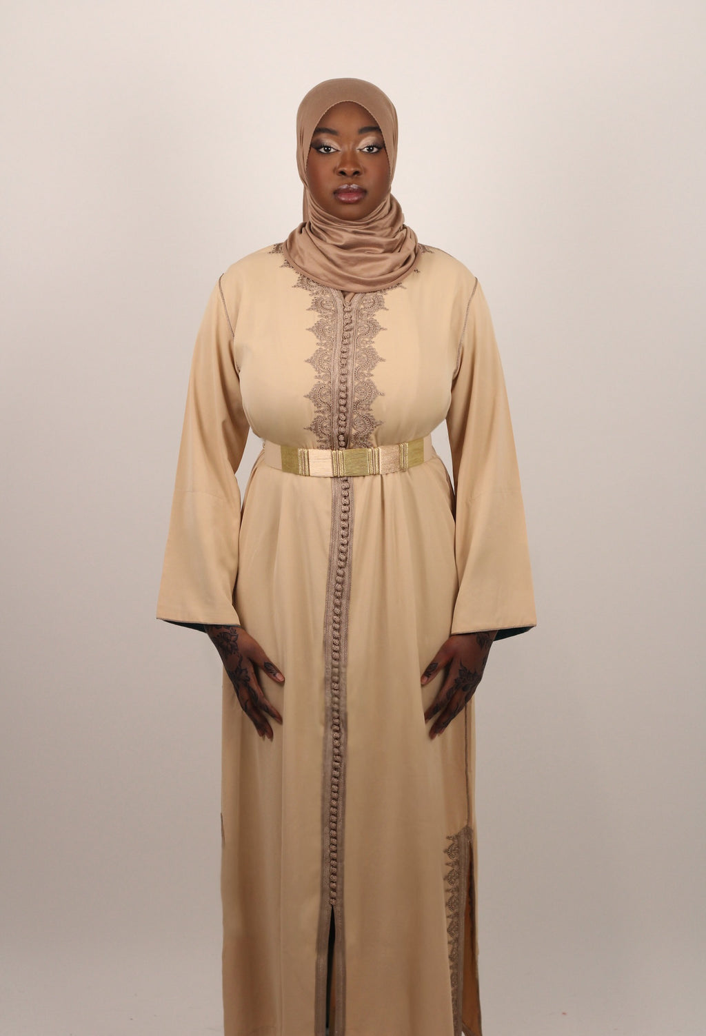 Kaftan Classique - Beige et Bleu Canard