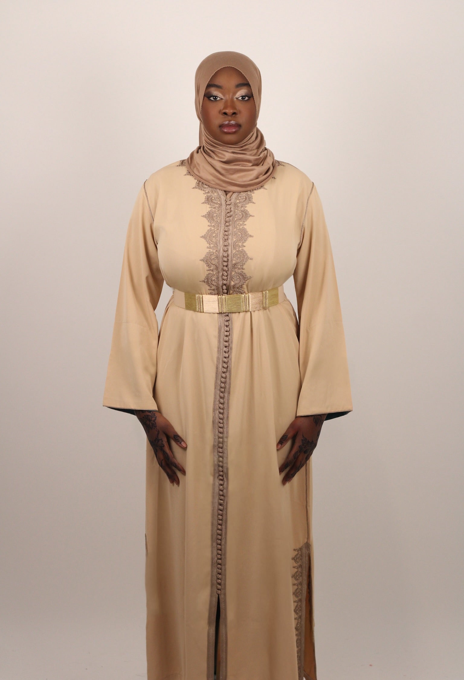 Kaftan Classique - Beige et Bleu Canard