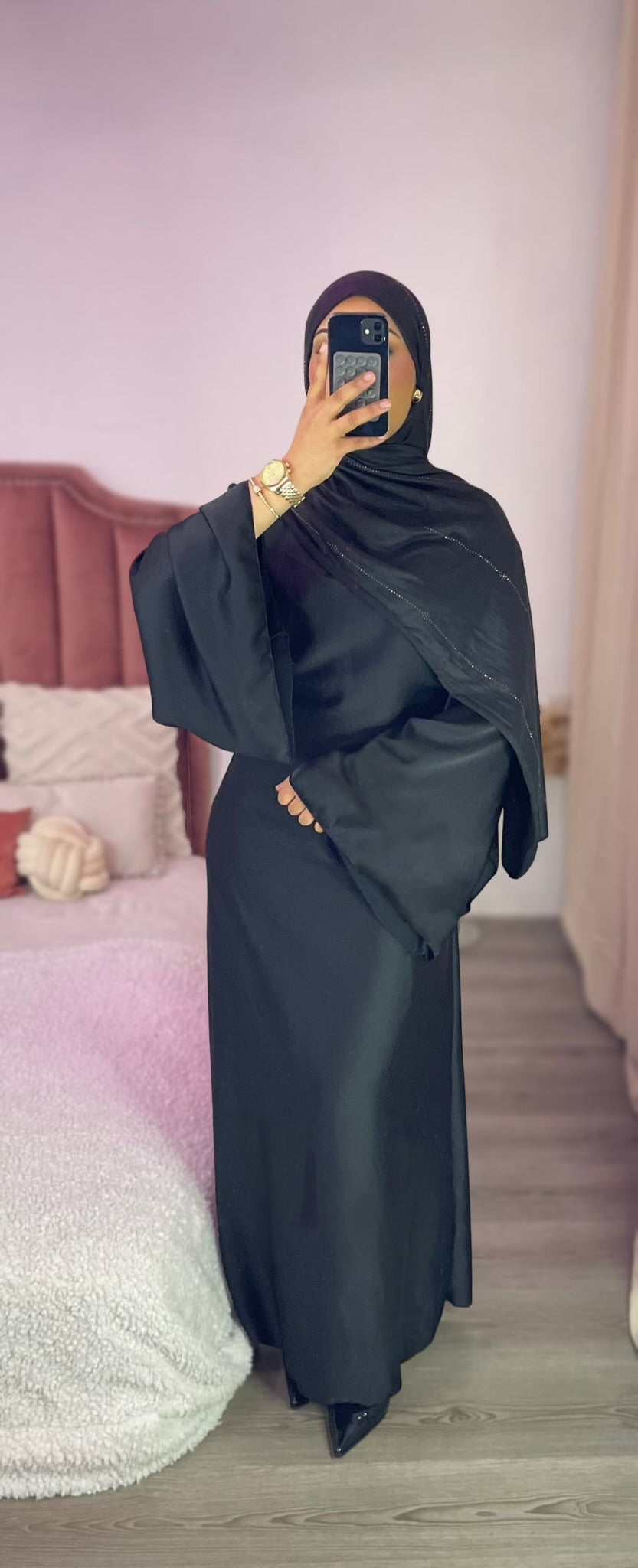 Robe satinée - Noir