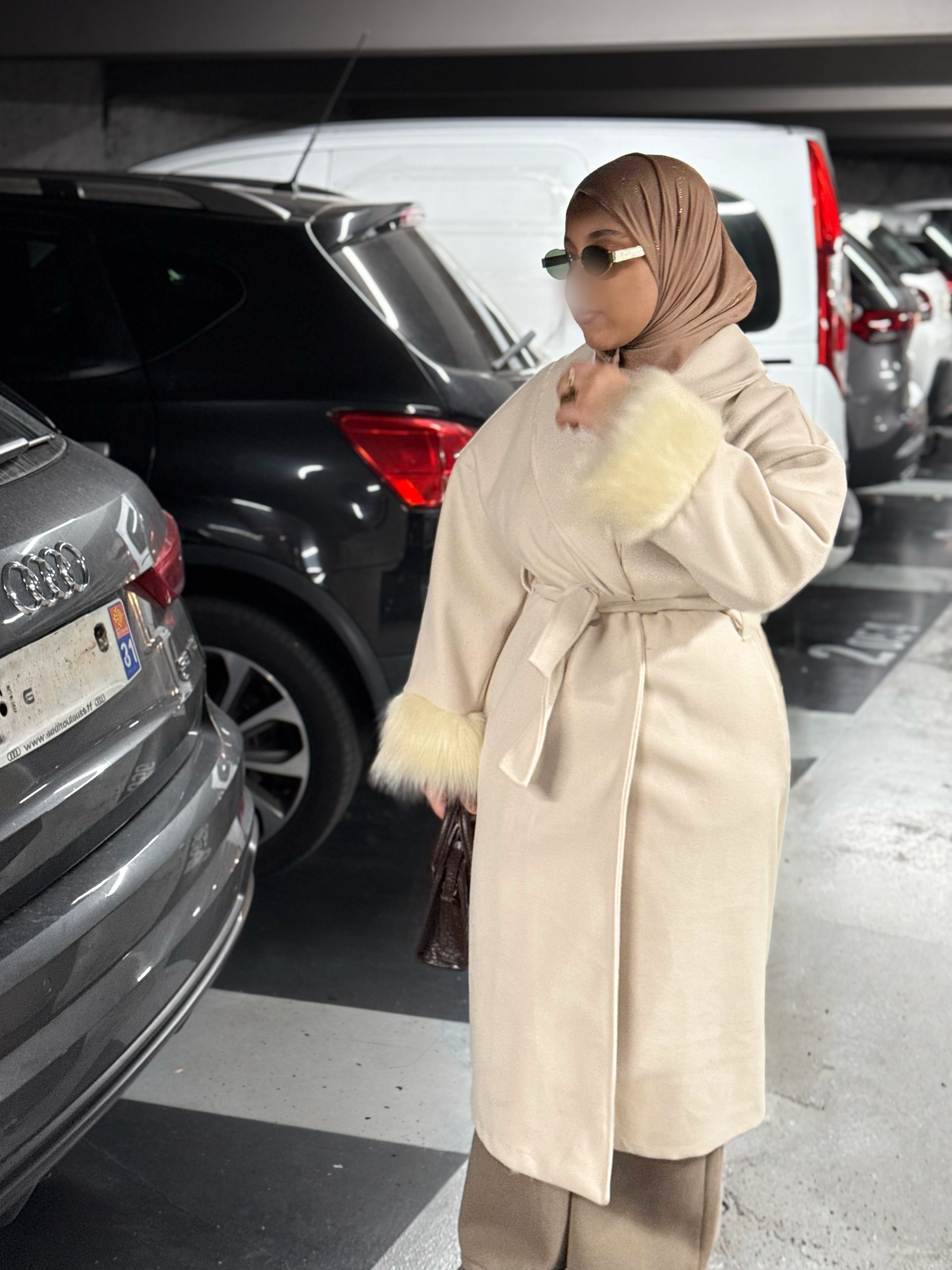 MANTEAUX LONG FOURRURE - BEIGE