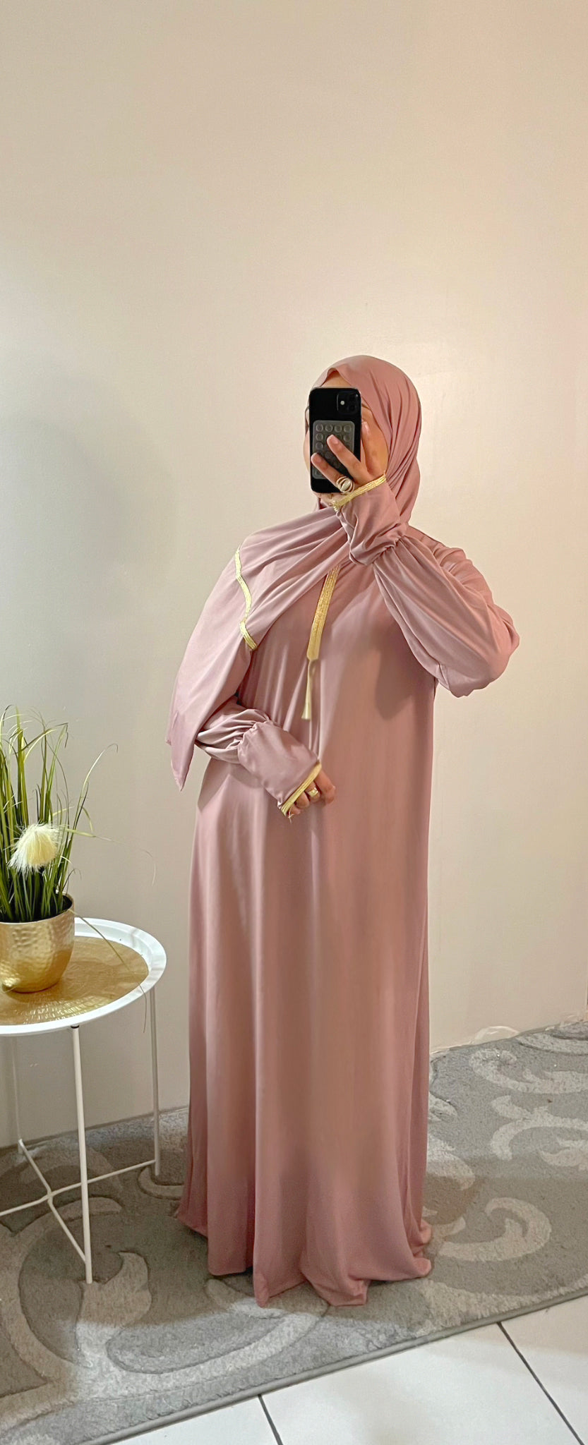 Robe de prière fluide – Taille Unique (36-42) avec voile assorti